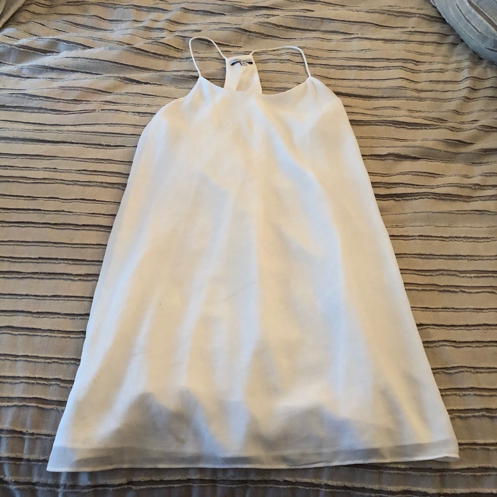 White thin strap dress
